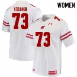 Women's Wisconsin Badgers NCAA #73 Kerry Kodanko White Authentic Under Armour Stitched College Football Jersey QW31N68NY